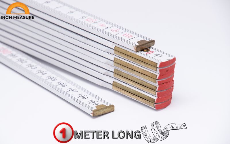 A meter stick, often made of wood, plastic, or metal, is exactly one meter long and used in classrooms, workshops, and labs.
