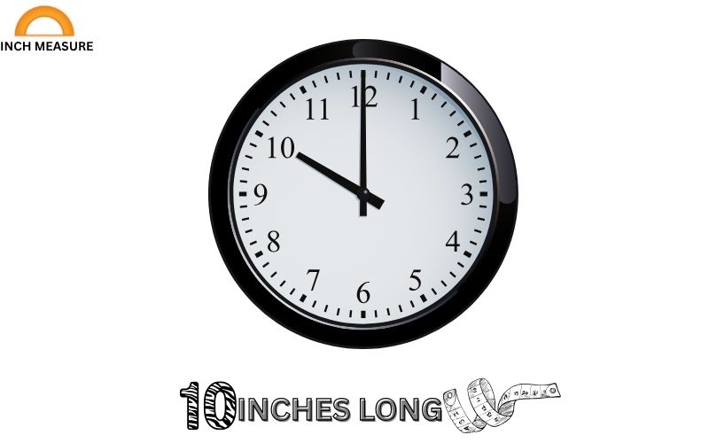 A 10-inch wall clock, measured across its diameter, is a common size for home decor. 