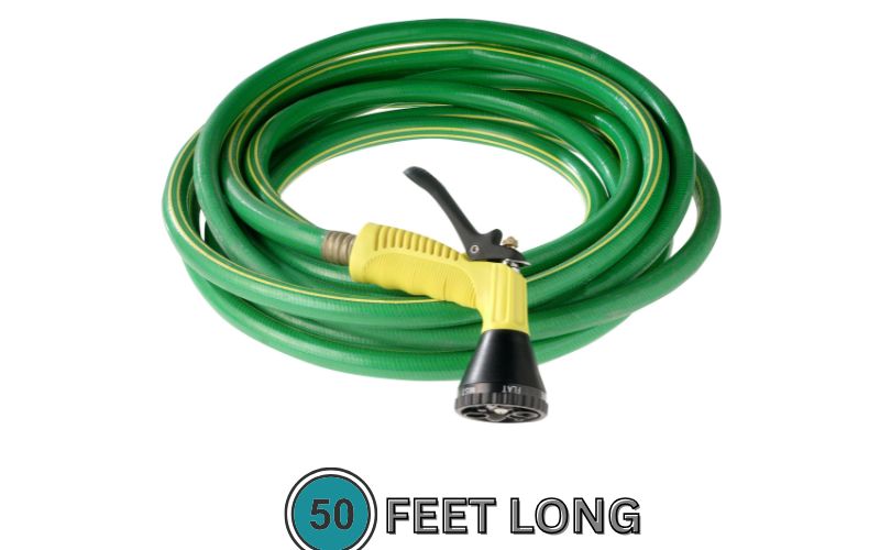 This 50-foot length is ideal for watering large lawns or gardens, offering enough reach without being unwieldy.