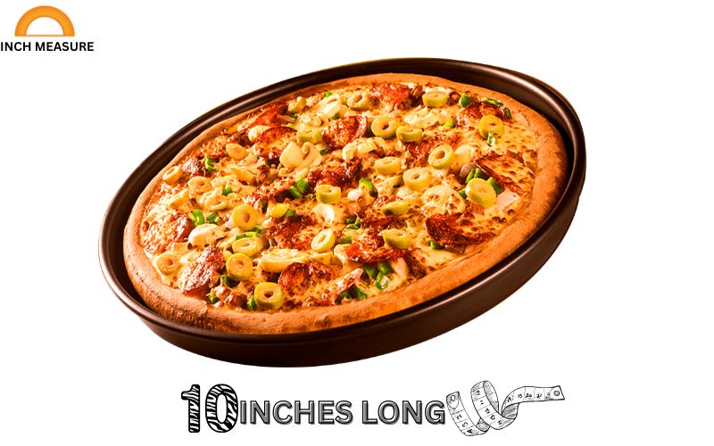 A 10-inch pizza pan, measured across its diameter, is a common size for personal or small pizzas. 