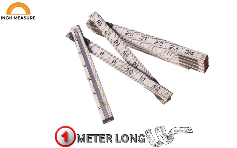 A folding carpenter’s ruler, when fully extended, is typically one meter long. 