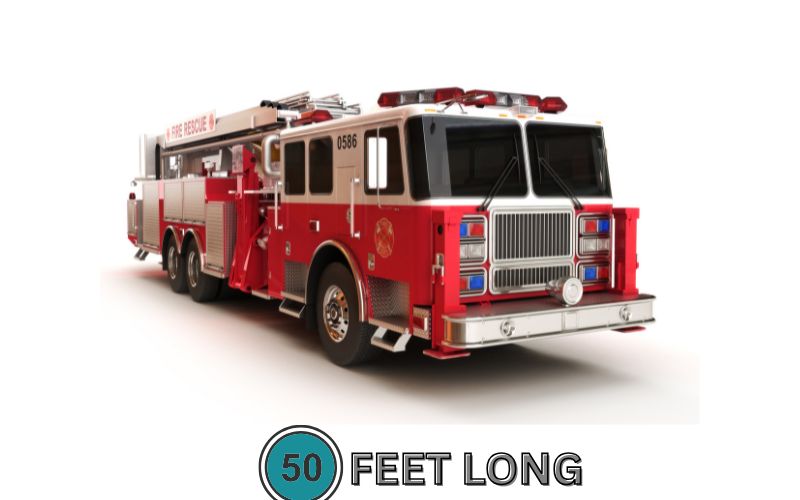 Fire trucks, vital to emergency services, often measure around 50 feet in length, especially larger models like ladder trucks.