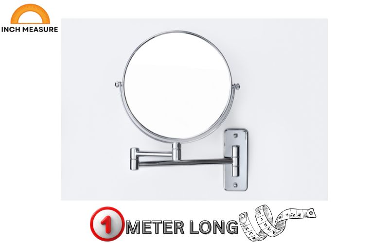 A standard rectangular bathroom or hallway mirror is often about one meter in height or width. 