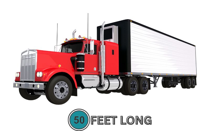 On highways, semi-trailer trucks are a common sight, and their trailers often measure around 48 to 53 feet in length—perfectly aligning with our 50-foot benchmark. 