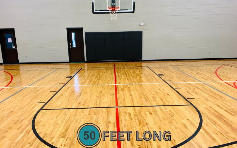 Basketball fans will appreciate this comparison: a standard NBA basketball court measures 94 feet in length, meaning half the court is 47 feet—close enough to 50 feet for a relatable visualization. 