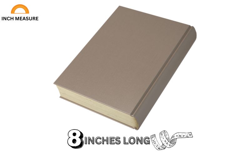 Many hardcover books, especially trade paperbacks or novels, have a height of about 8 inches.