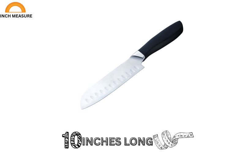 A 10-inch chef’s knife, measured along the blade, is a professional-grade tool used in kitchens worldwide. 