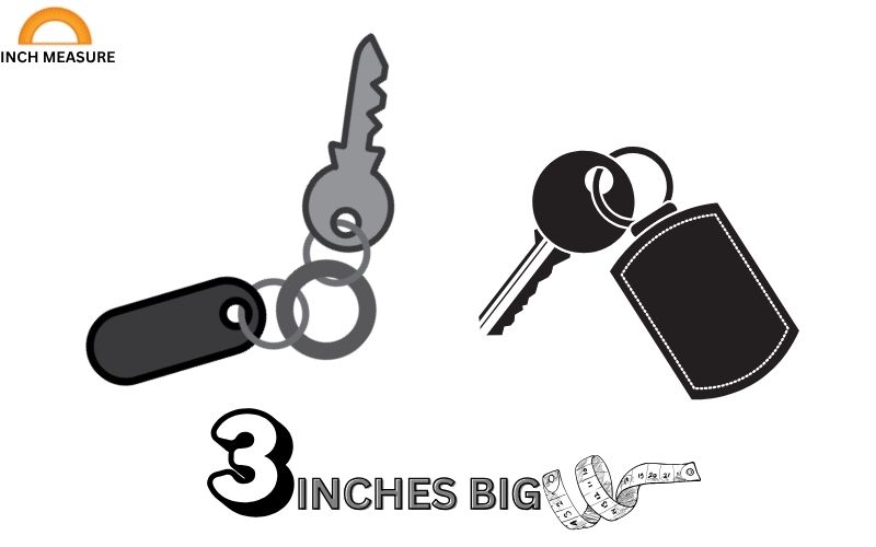 Many keychains, particularly those with a decorative or functional element (like a fob or small tool), measure around 3 inches in length.