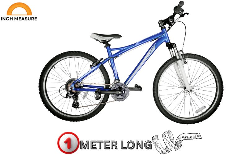 A bicycle for young children, such as a 16-inch model, is approximately one meter long from the front wheel to the rear. 