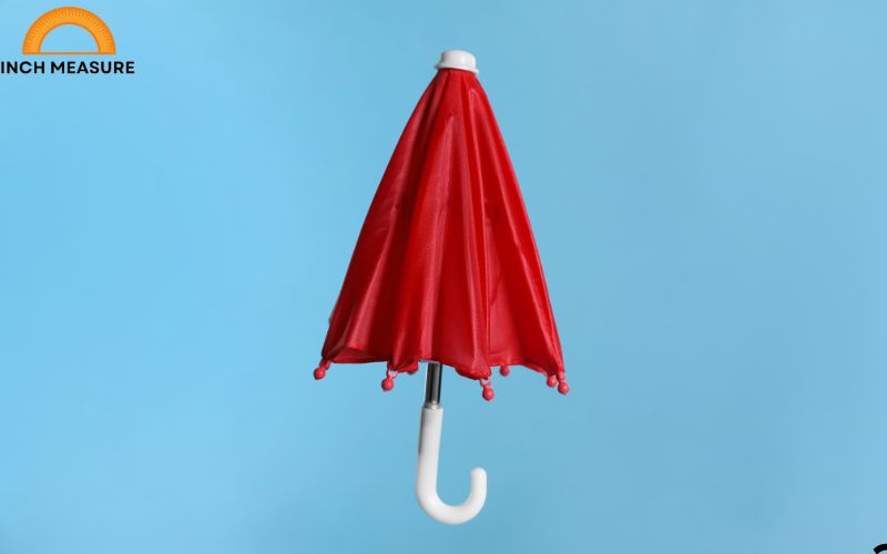 A compact, foldable umbrella, when closed, is often around 30 cm long.