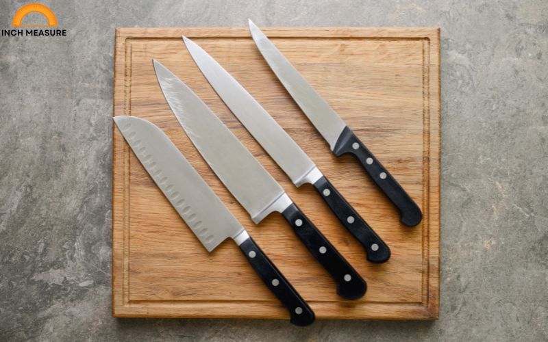 Some small kitchen knives like paring knives or utility knives often measure about 18 inches in total length.