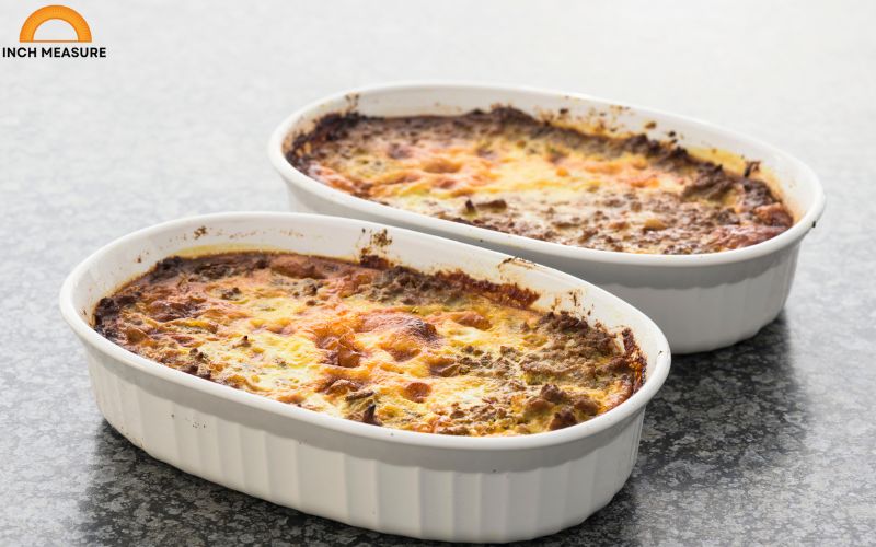 A typical casserole dish for baking often measures around 18 inches in length