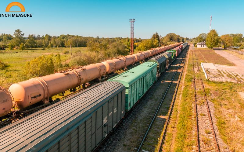 A typical freight train might have 50–60 cars, each about 15–20 meters long. A train with 30 cars (at 15 meters each) would be 450 meters, and adding a locomotive or two brings it close to 500 meters.
