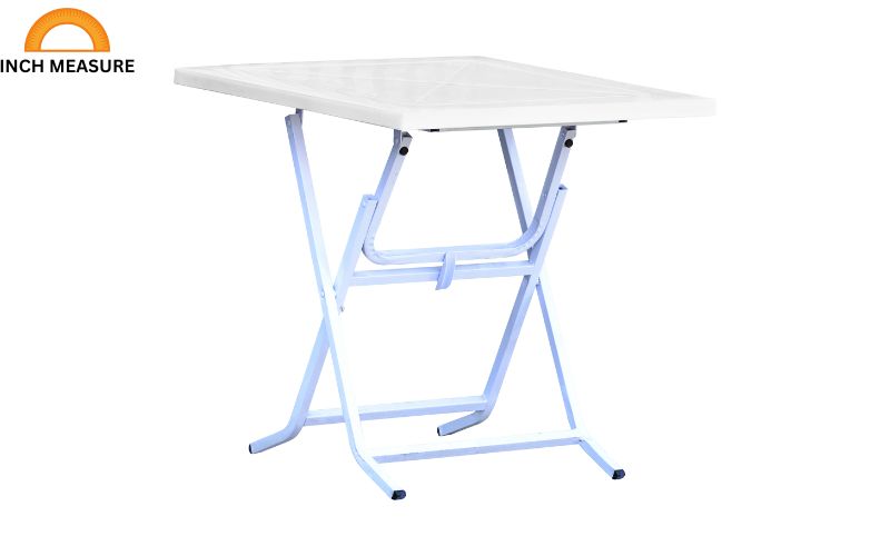 A portable folding table, often used for camping or small gatherings, may have a length or width of about 20 inches when unfolded.