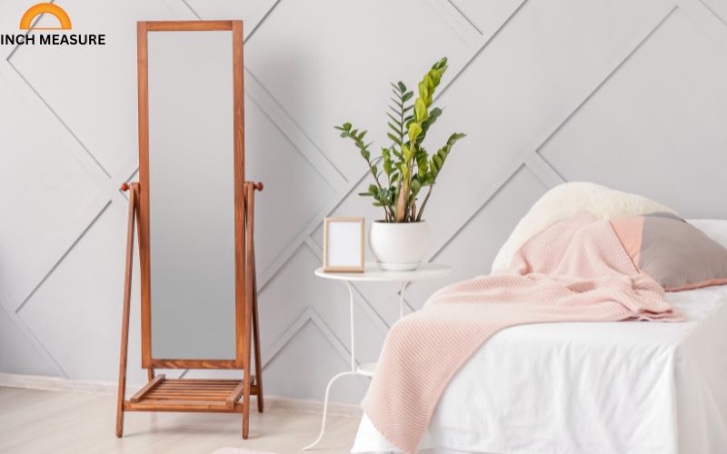 A full-length standing mirror measuring 63 inches tall is a popular choice for bedrooms, dressing rooms, or bathrooms.
